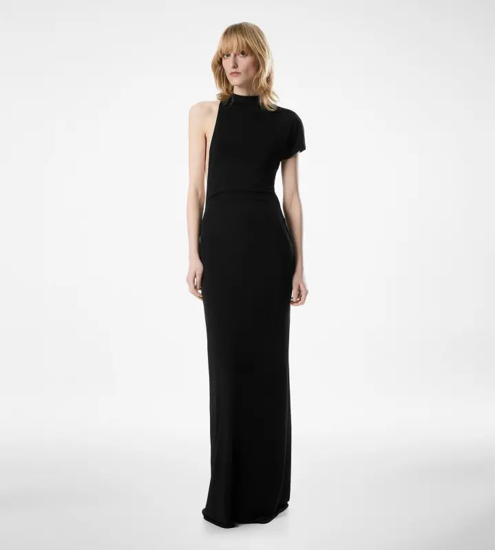 ASYMMETRIC EVENING DRESS BLACK online